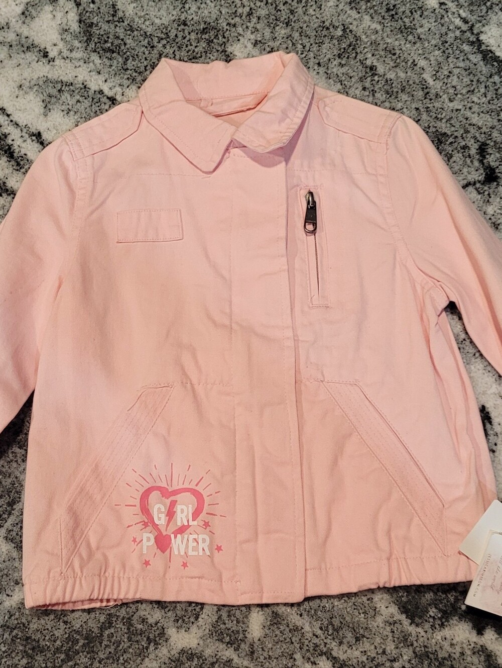 NWT Jessica Simpson Girls Pink Utility Jacket 3T | Girl Power Cotton Jacket